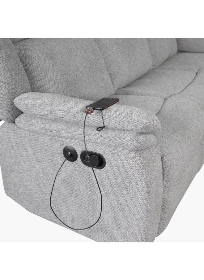 Home Box - Hilton 3-Seater Fabric Recliner With 2-Cupholder Dropdown Table And Usb Port 210 X 99 X 94 Cm - Image 1