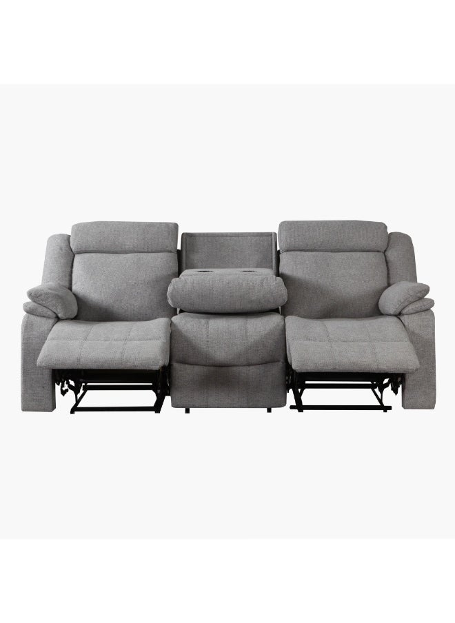 Home Box - Hilton 3-Seater Fabric Recliner With 2-Cupholder Dropdown Table And Usb Port 210 X 99 X 94 Cm - Image 1