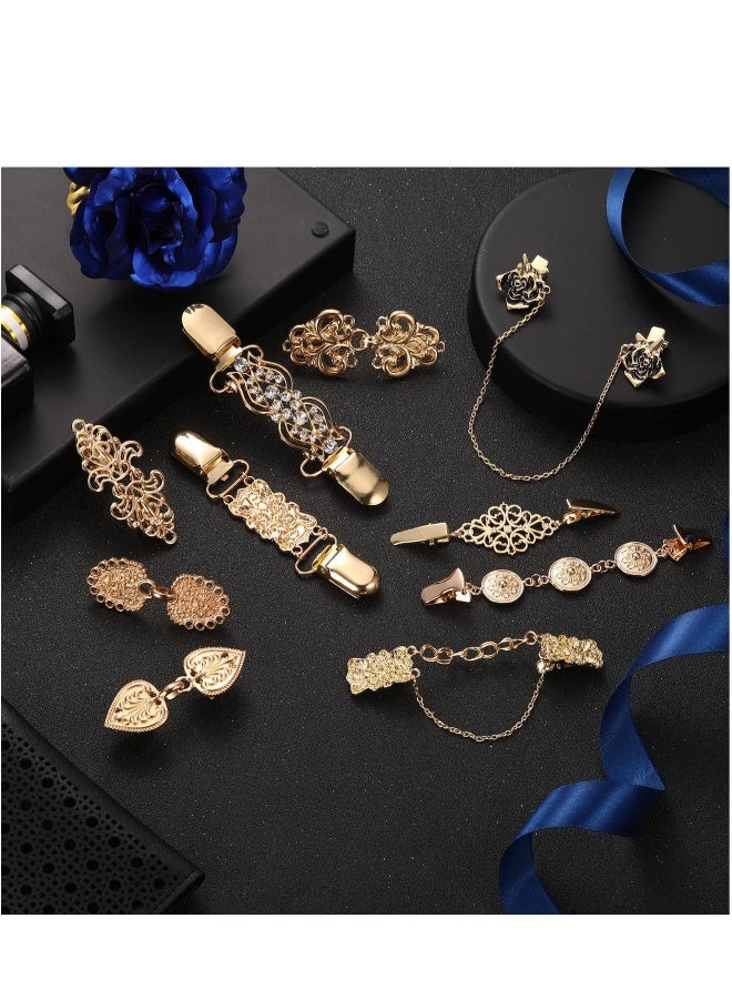 Retro Cardigan Clip, 10 Pcs Vintage Sweater Swirl Clip, Antique Flowers Pattern Sweater Shawl Clips, Dresses Shawl Clip, Shirt Brooch Clip for Women, for Women Girls - Image 4