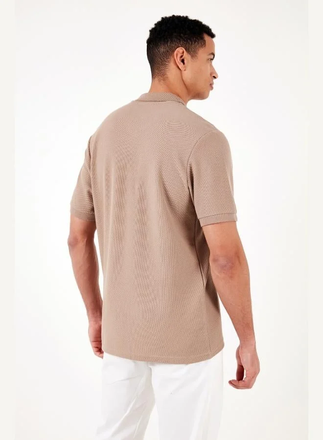 Buratti  Buratti Cotton Regular Fit Zippered Polo Collar T Shirt Men's Polo Collar T-Shirt 5902434 for Men | Best Price UAE