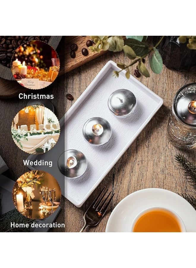Spaceshoop 10 Pc Round Wax Candle for Home Décor Living Room Bed Room Festivals for Meditation Relaxation Silver - Image 3