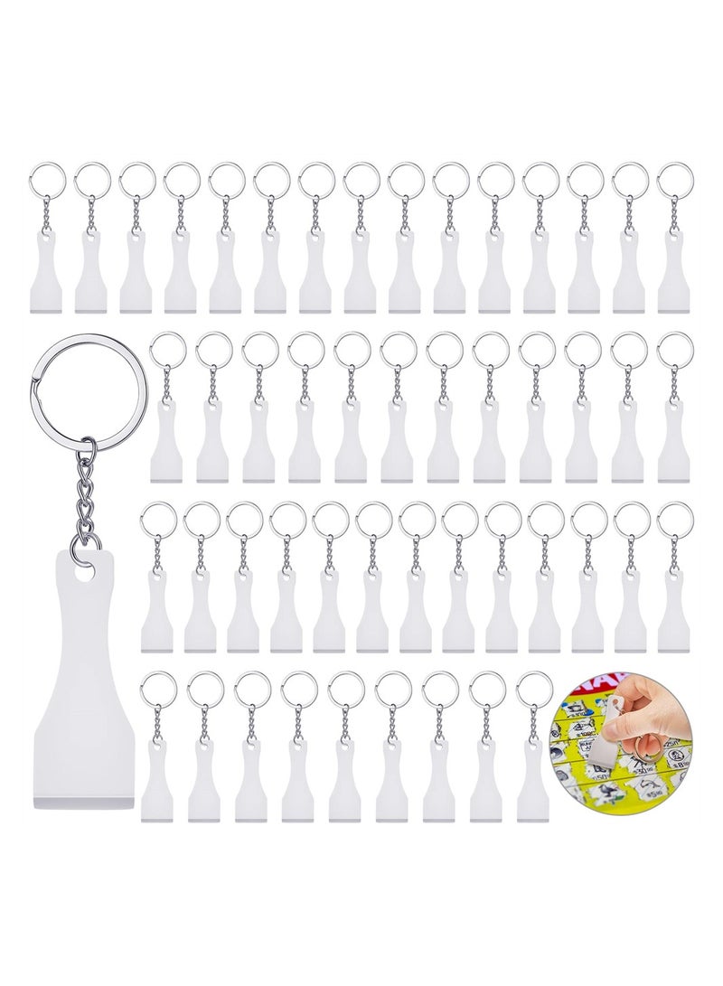 Excefore Plastic Prize Scratcher 50 Pcs Lottery Scratcher Tool Keychain Ice Scoop Shape Scratch off Tool for Lottery Tickets Labels Films Lotto Cards Lucky Gambler Gift - Image 1