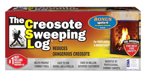 Creosote Sweeping Log The Creosote Sweeping Log (CSL) with Bonus Ignite-O Fire Starter - Chimney Cleaner for Fireplaces and Woodstoves - Non-Toxic and Easy Cleaning Firelog - Image 1