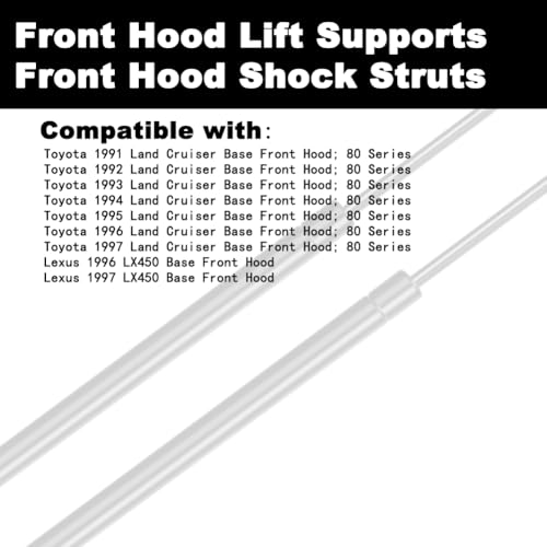 Aulatizo Hood Lift Supports Shock Struts Replacement for Landcruiser Land Cruiser 80 LX450 1990 1991 1992 1993 1994 1995 1996 1997 90 91 92 93 94 95 96 97 2-PC Set Replace 5345069015 - Image 2