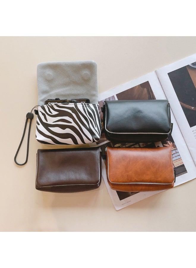 Generic - Suitable For Canon G7X San Sony ZV1F Ricoh GR Digital Camera Cosmetics Bag Ccd Card Machine Small Portable Bag-Color:Brown - Image 1
