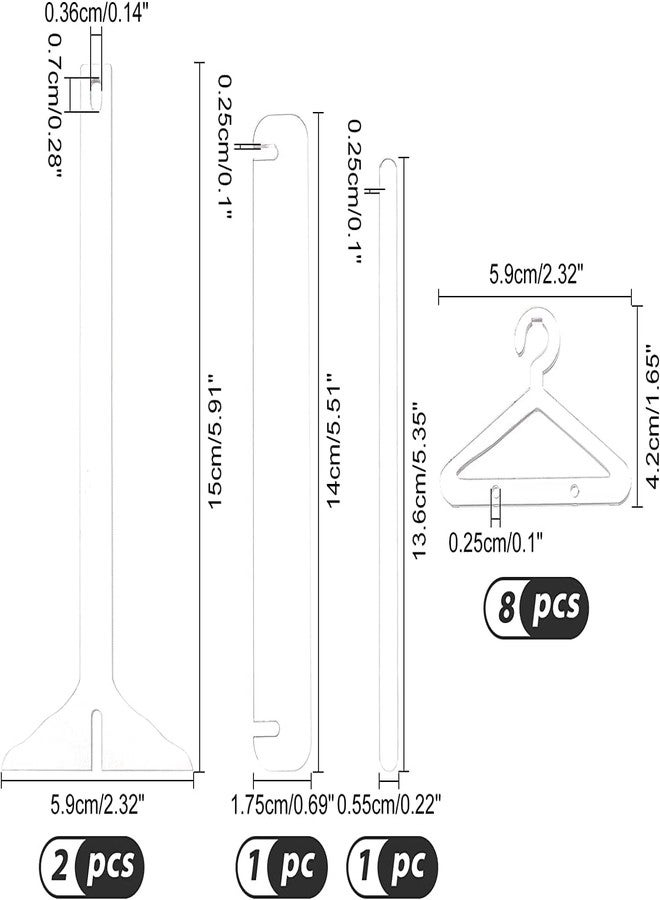 ZINSO Acrylic Earring Holder Display Stand with 8 Hangers, Transparent Jewellery Organiser, Storage Stand - Image 2