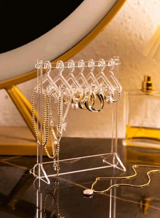ZINSO Acrylic Earring Holder Display Stand with 8 Hangers, Transparent Jewellery Organiser, Storage Stand - Image 1