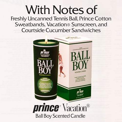 VACATION Ball Boy Tennis Scented Candle by Prince x Vacation Sunscreen, Premium Soy-Blend Wax, 65-Hour Long Burning, Sport Gift for Women & Men, 8 Oz. - Image 4