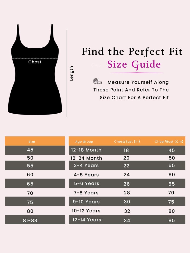 BODYCARE Girls 100% Cotton Regular Fit Dori Neck Vest | Skin Friendly | U-Neck | Lightweight | Sleeveless Design | Pack of 3, Black, 4-5 Years - Image 4