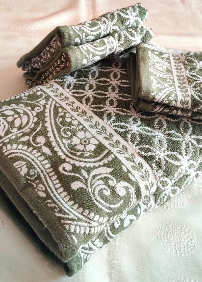 Gift, Dowry, Export Surplus Special Production Bukle Cotton Bathroom-Kitchen Towel Set (Set of 6)
