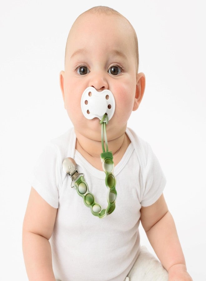 BooginHead PaciGrip Bubble Pop Sensory Silicone Universal Pacifier Clip, Green Swirl - Image 2