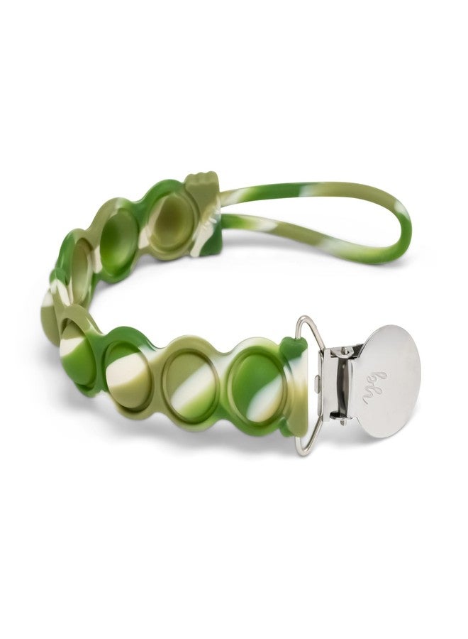 BooginHead PaciGrip Bubble Pop Sensory Silicone Universal Pacifier Clip, Green Swirl - Image 1