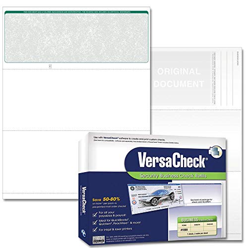 VersaCheck Secure Form #1000 - Blank Business Voucher on Top - Green Classic - 500 Sheets - Image 1