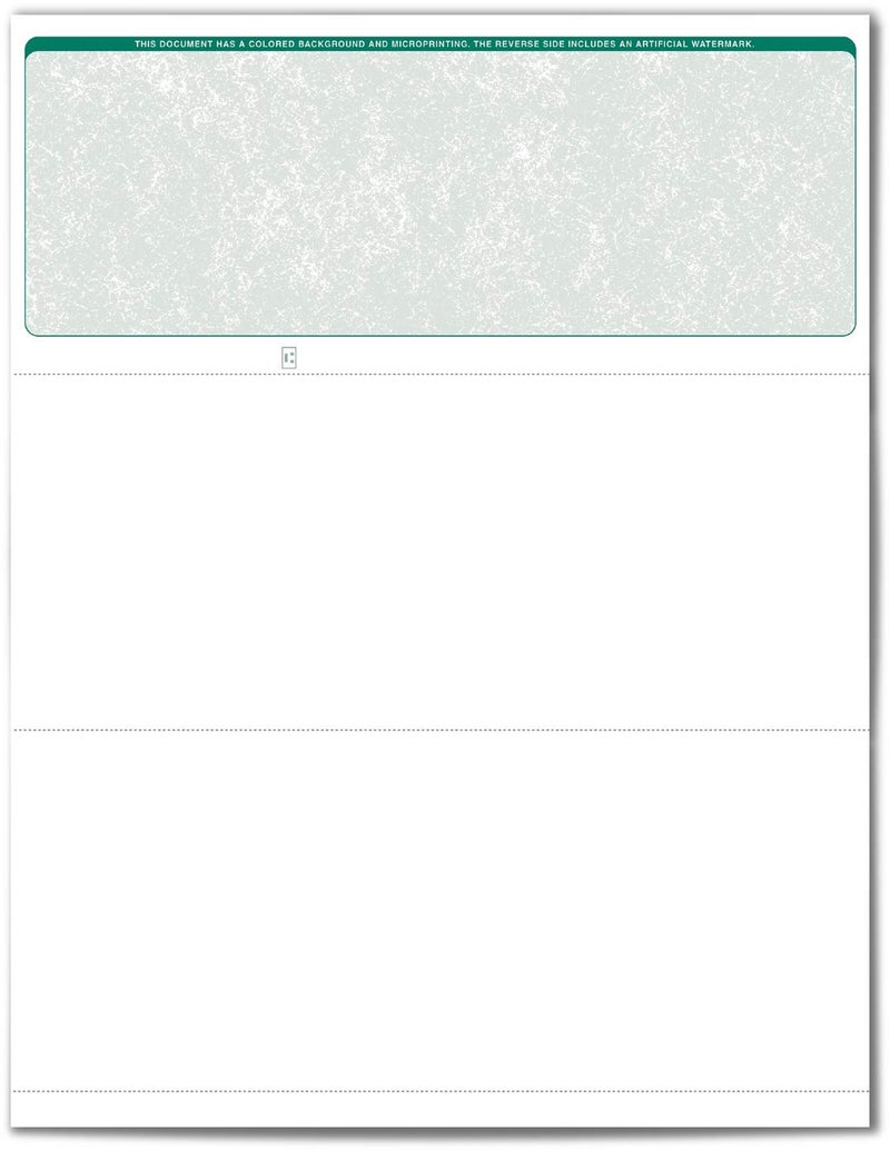 VersaCheck Secure Form #1000 - Blank Business Voucher on Top - Green Classic - 500 Sheets - Image 2