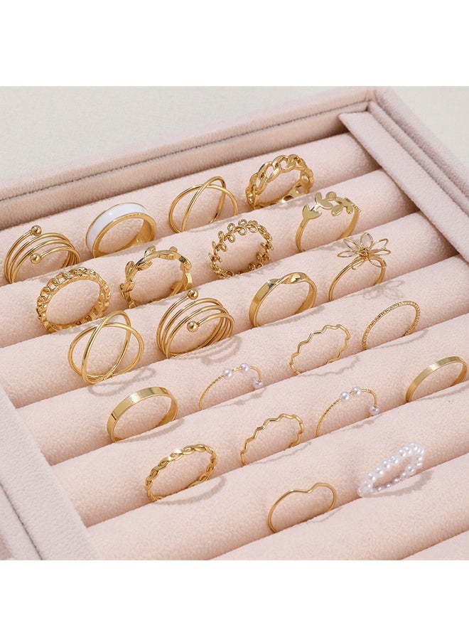 22PCS Gold Stackable Rings for Women, Knuckle Rings Chunky Ring Set Multiple Sizes - Image 4