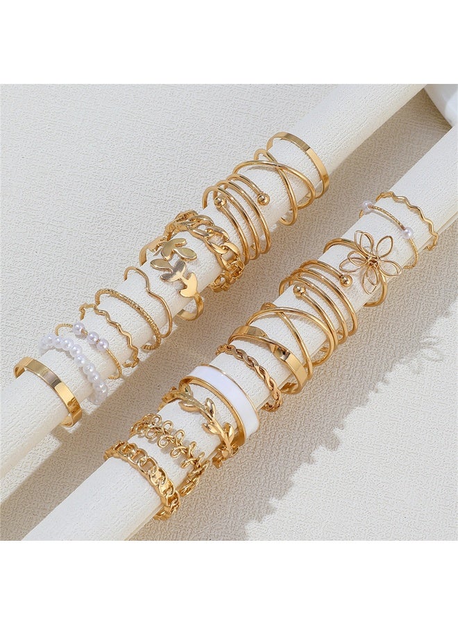 22PCS Gold Stackable Rings for Women, Knuckle Rings Chunky Ring Set Multiple Sizes - Image 3