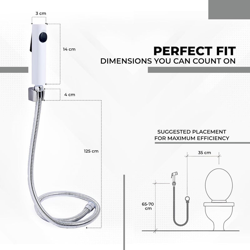 IBELL Health Faucet Gun Bathroom faucets Sprayer for Toilets Bidet and Diaper Sprayer Gun with 12 Meter Premium Steel Hose and Wall Hook Complete DIY Kit - Image 5