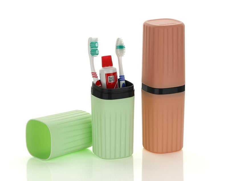 Perpetual Square Toothbrush Storage Holder - MultipurposeTravel-Friendly Organizer for Bathroom, Camping, Business Trips & School (Pack of 2) - Image 1