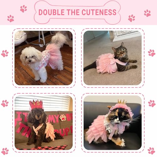 TAPBULL Dog Dresses, Fashion Pet Dog Clothes, Striped Mesh Puppy Dogs Princess Dresses (Purple/Pink(4pack), Small) - Image 5