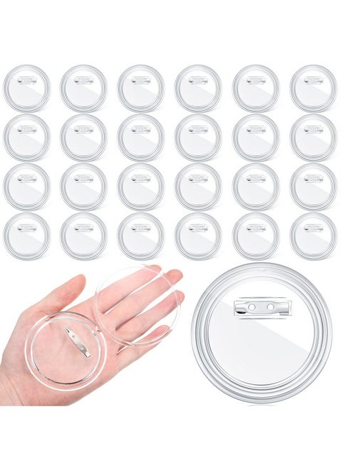 25 Pcs 3 Inch Clear Button Pins For Crafts Diy Photo Buttons Acrylic Button Pin Blank Button Pins Bulk For Picture Make Your Own Buttons Badge Maker Diy Crafts Supplies School Projects