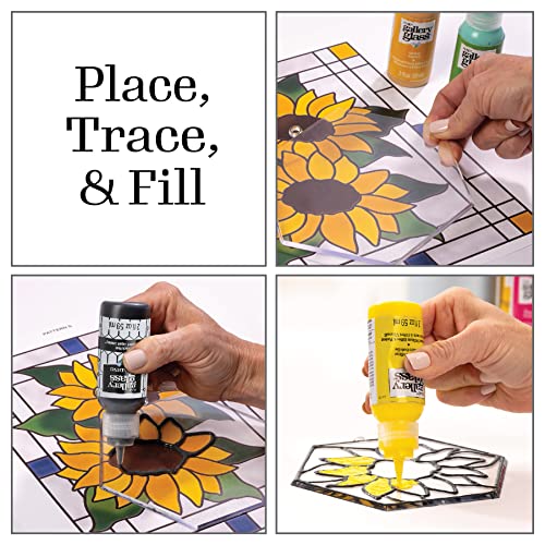 Gallery Glass Stained Glass Pattern Set, Floral 3 Piece Pattern Set Perfect for Stained Glass DIY Arts and Crafts, 19736 - Image 4