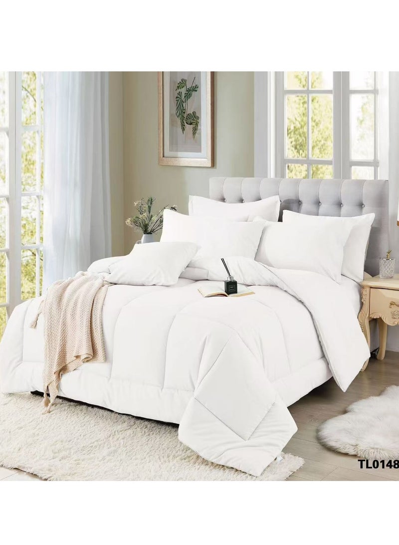 ShinyFlower Cotton Filling Comforter 8 Pieces Set ,Soft Microfiber Fabric,  Double Size 240x 220 cm, Hotel Comforter - Image 1