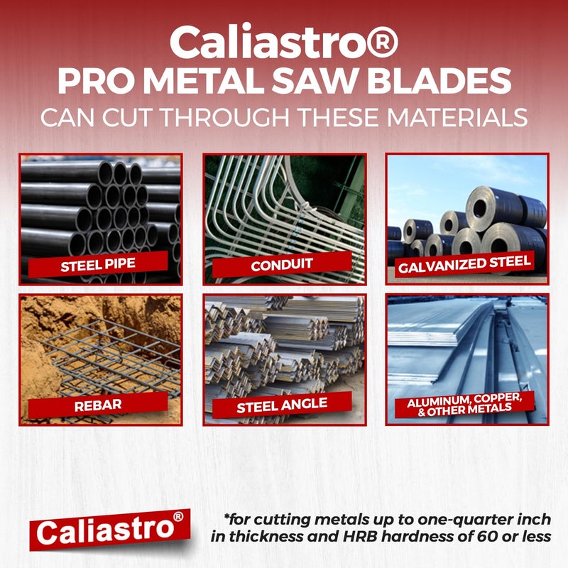 Caliastro 6-Inch Thick Metal Cutting Reciprocating Saw Blades (18 TPI) Made of Long Lasting Bi-Metal (HSS Teeth Bonded to HCS Body) - 8 Pack - Caliastro - Image 2