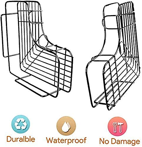 UNIQUE EMPIRE UNIQUE EMPIRE Stainless Steel Iron Coating SelfAdhesive Metal Bathroom Corner Rack Storage Shelves Black  - Image 3