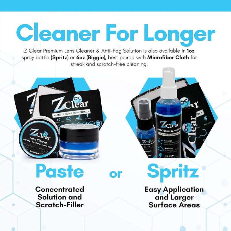 Z Clear Zclear Lens Cleaner Paste with Microfiber Cleaning Cloth - Eyeglass Cleaning and Anti Fog Paste for Eyeglasses, Made in USA - Image 4