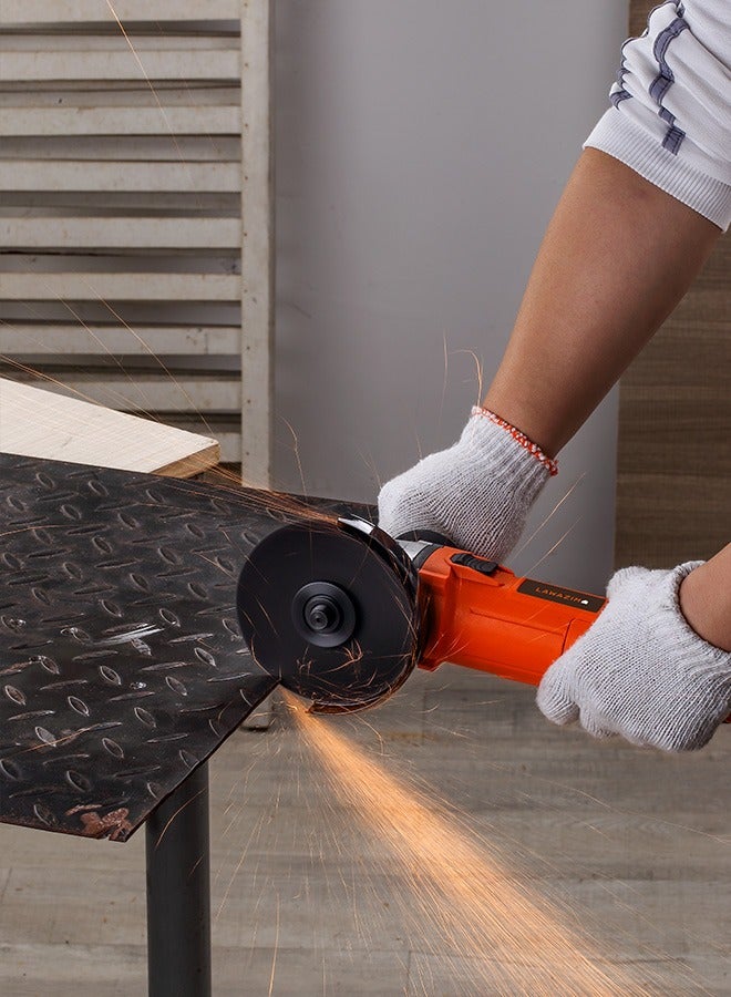 LAWAZIM Angle Grinder 4.5inch - 750W - BS Plug Handheld Corded Power Angle Grinder for Polishing, Cutting, Grinding, Sanding, Rust removal- for Metal Fabrication, Concrete, Stone, Tiles, and Metalwork - Image 3