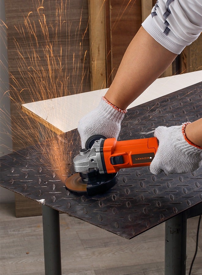 LAWAZIM Angle Grinder 4.5inch - 750W - BS Plug Handheld Corded Power Angle Grinder for Polishing, Cutting, Grinding, Sanding, Rust removal- for Metal Fabrication, Concrete, Stone, Tiles, and Metalwork - Image 2