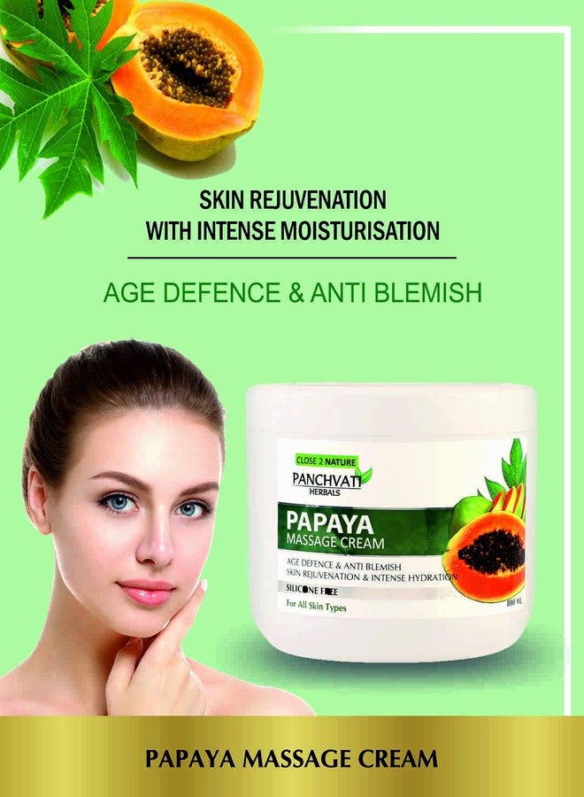 PANCHVATI HERBALS PAPAYA MASSAGE CREAM 800 ML - Image 3