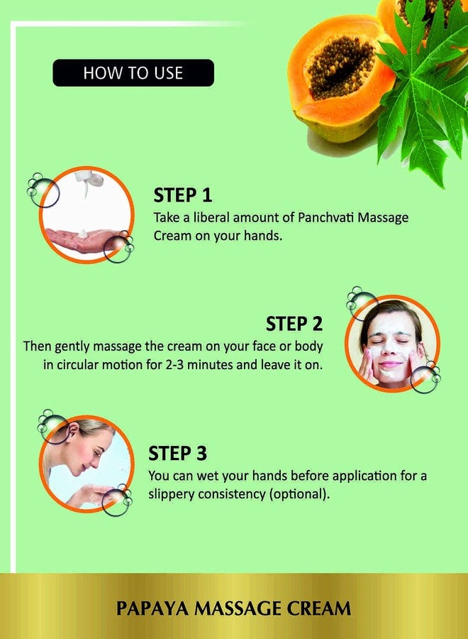 PANCHVATI HERBALS PAPAYA MASSAGE CREAM 800 ML - Image 5