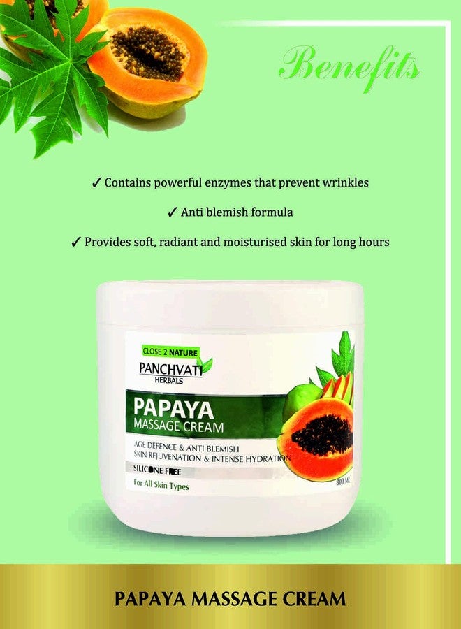 PANCHVATI HERBALS PAPAYA MASSAGE CREAM 800 ML - Image 4