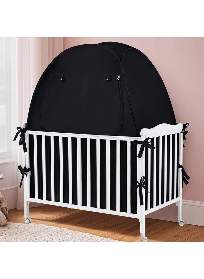 Akiky Pop Up Tent Crib Blackout Tent Mini Crib and Pack N Play Tent Travel Privacy Tent,Blackout Canopy Crib Cover, Sleep Pod for Kids Toddler Baby - Image 2