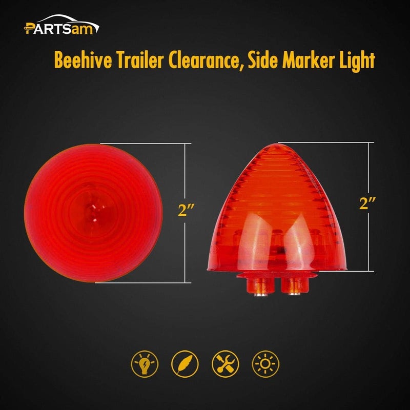 Partsam 10Pcs 2" Red Beehive LED Marker Lights - Image 4
