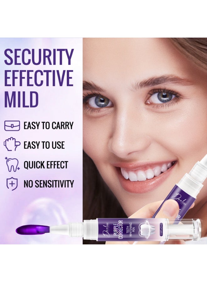 danliss Teeth Whitening Pen - Purple Corrector, Lightens, Removes Stain, Safe on Tooth, Improves the Appearance of Teeth, Enjoy the Most Beautiful Smile Motivation（2pcs） - Image 5