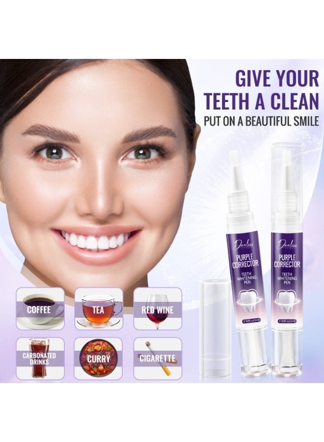 danliss Teeth Whitening Pen - Purple Corrector, Lightens, Removes Stain, Safe on Tooth, Improves the Appearance of Teeth, Enjoy the Most Beautiful Smile Motivation（2pcs） - Image 4