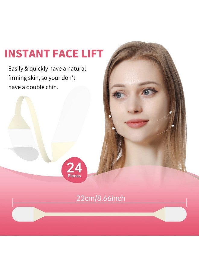 دي بي 11 شريط شد الوجه DB11، 24 قطعة من شريط الوجه غير المرئي فائق النحافة، ملصق شد الوجه الفوري، شد الوجه على شكل حرف V، شد الجلد المترهل، إخفاء تجاعيد الوجه والرقبة - Image 4