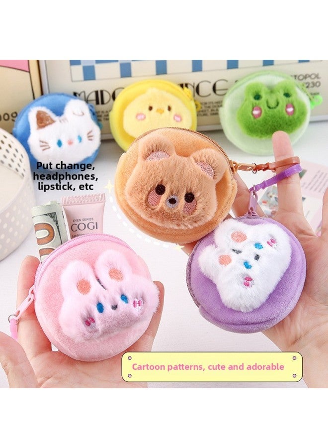 Cute Plush Pendant Mini Coin Purse Girls Headphones Storage Bag Bear Pendant Bag Accessories Stall-Color:Cartoon Plush Coin Purse-mixed Batch - Image 5