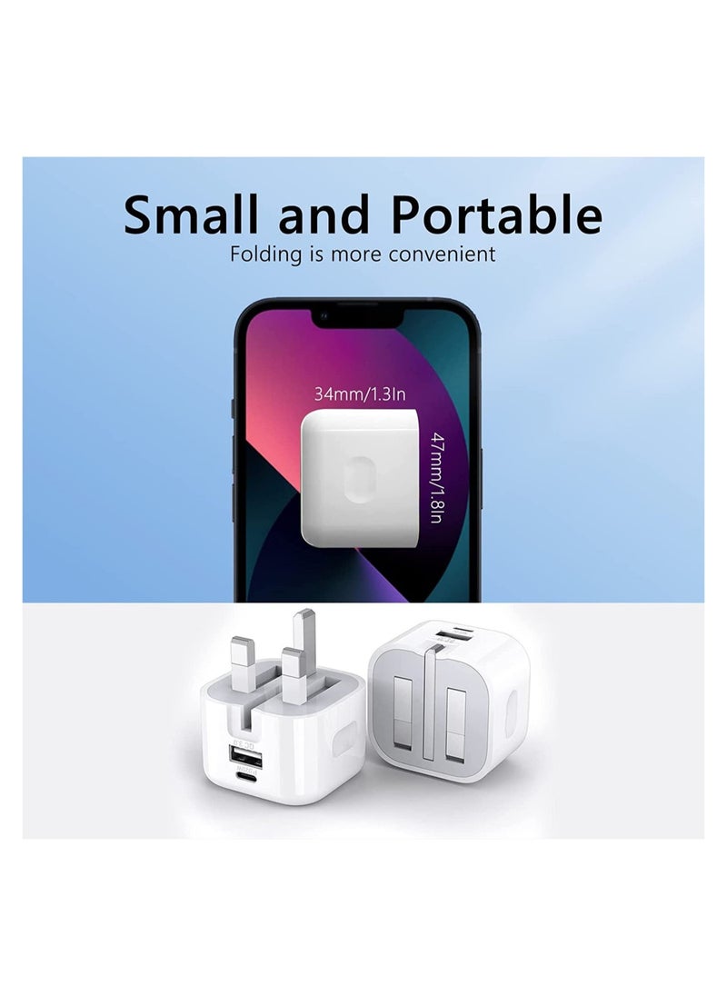 ELTRAZONE - 20W USB C Charger Block, 2-Ports [USB-C + USB] Charging Station, QC PD3.0 GaN Fast Charging Block, Type C Power Adapter for iPad Pro/iPhone/Samsung Note/Galaxy - Image 1