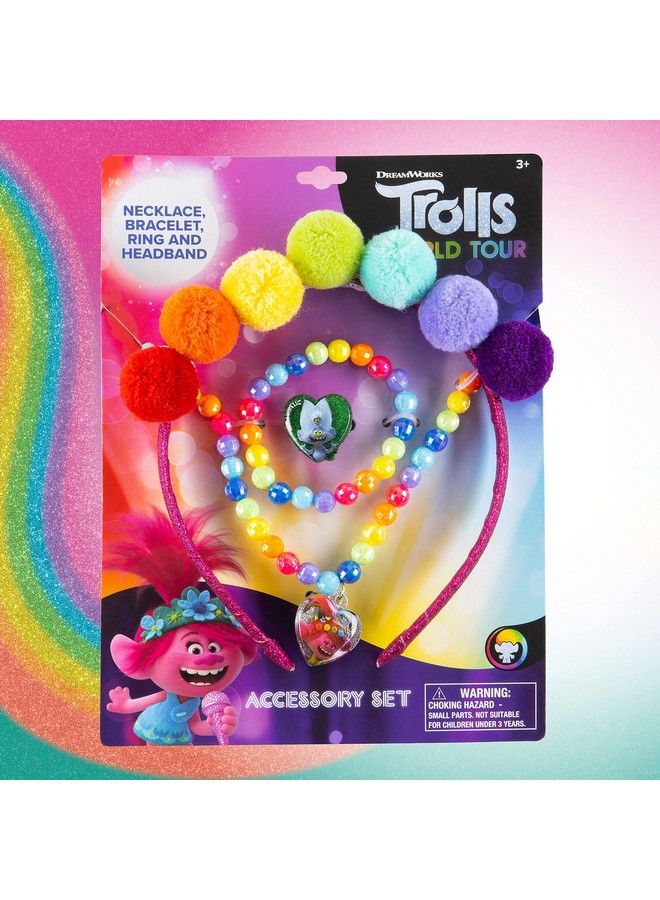 Luv Her Kids' Trolls World Tour Accessory Set For Girls Jewelry Kit For Birthday Gifts Party Favors Play Accessories Necklace Bracelet Ring Headband For Ages 3 Years And Up  - Image 5