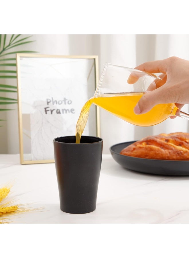 موثوقية التنبؤ طقم أدوات مائدة من قش القمح، أدوات مائدة غير قابلة للكسر لثمانية أشخاص، آمنة للاستخدام في الميكروويف وغسالة الأطباق، أدوات مائدة قابلة لإعادة الاستخدام، طقم أسود من ١٦ طبقًا، ٨ أوعية، ٨ أكواب - Image 3