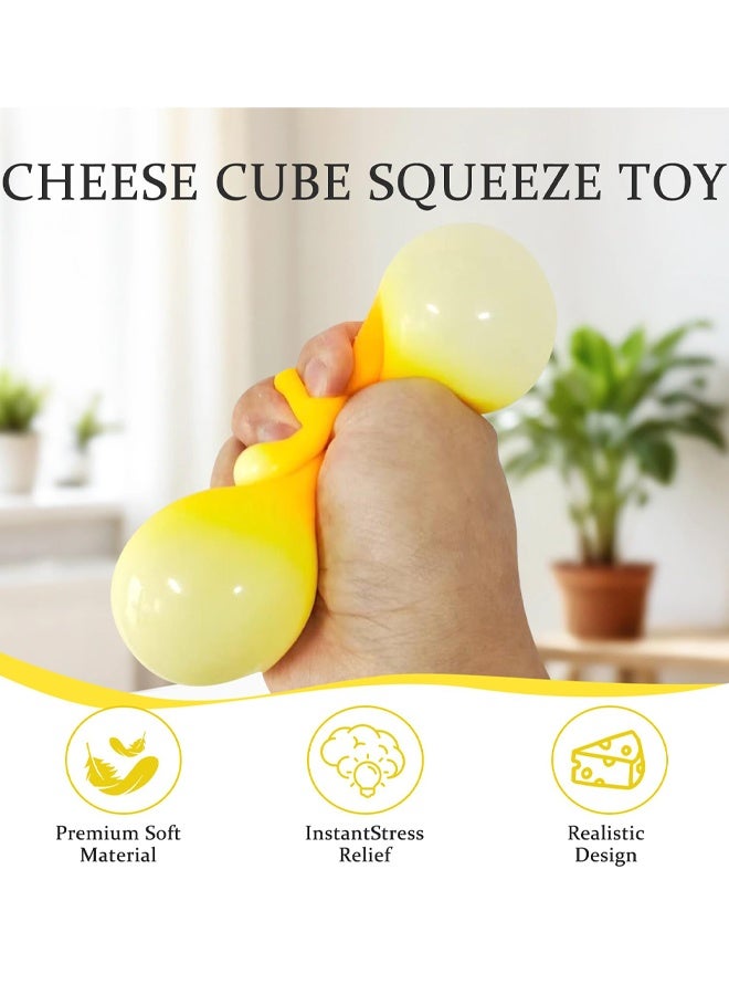 2 PCS ﻿Yellow Cheese Squishy Soft Cheese Squeeze Slow Rising Soft Squeeze Fidget Toy Help For Relax,Focus, Sensory Stress Balls - Image 4