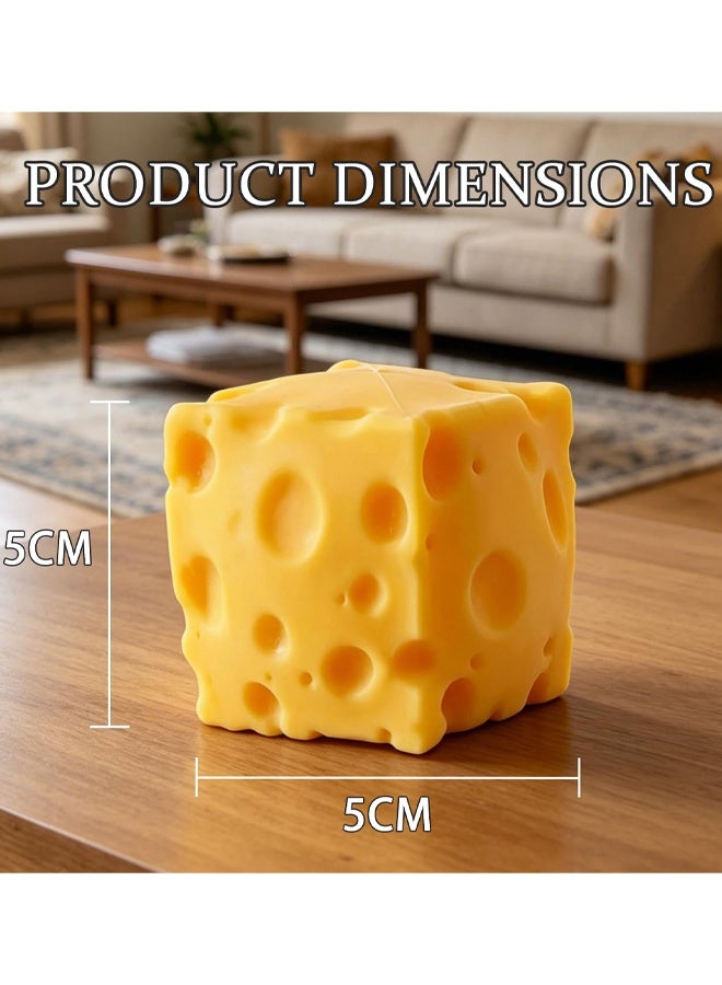 2 PCS ﻿Yellow Cheese Squishy Soft Cheese Squeeze Slow Rising Soft Squeeze Fidget Toy Help For Relax,Focus, Sensory Stress Balls - Image 2
