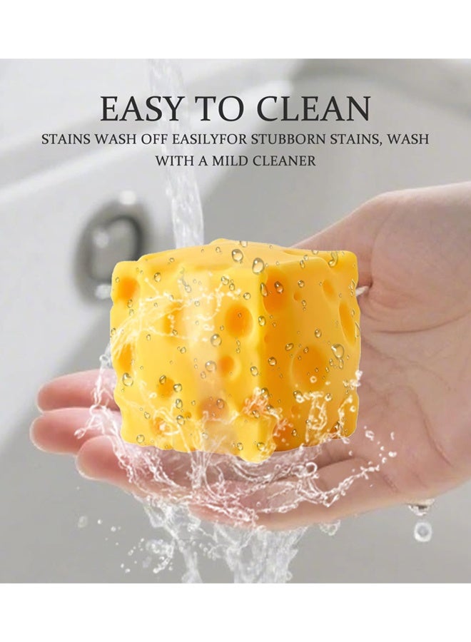 2 PCS ﻿Yellow Cheese Squishy Soft Cheese Squeeze Slow Rising Soft Squeeze Fidget Toy Help For Relax,Focus, Sensory Stress Balls - Image 3