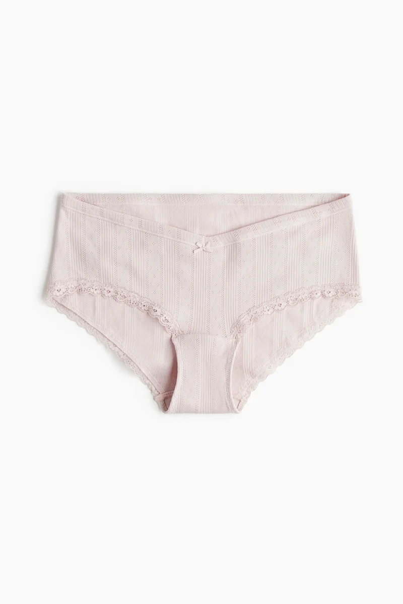 H&M  MAMA 3-pack lace-trimmed cotton hipster briefs for Women | Best Price UAE