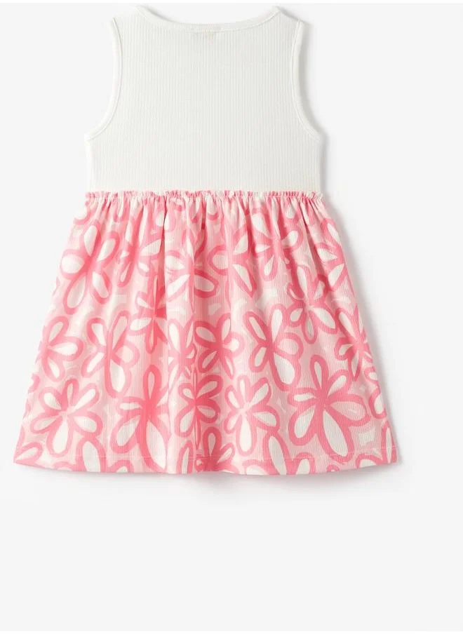 JUNE June Girl Knitted Dress White - Pink