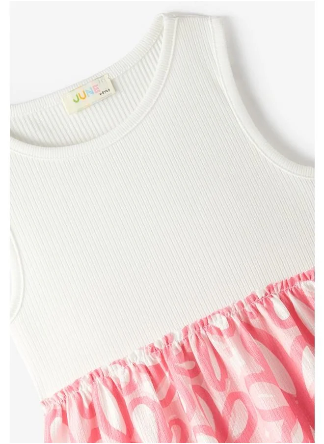 جون June Girl Knitted Dress White - Pink