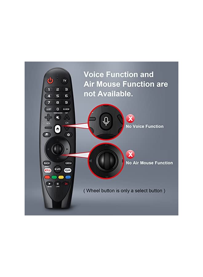 PROMASS Universal Remote Control for LG Smart TV Magic Remote Replacement, with Buttons for Netflix Prime Video【NO Voice and Pointer Function】 - Image 3